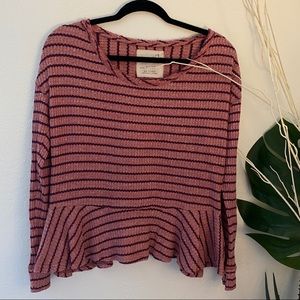 WE THE FREE Ruffles Waffle Knit Long Sleeve